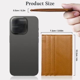 WOXVM Credit Card Holder Wallet RFID Blocking Slim Credit Card Cases Holder Premium Leather Minimalist Front Pocket Small Wallet with 6 Card Slots and 1 Pockets for Men Women (Brown)