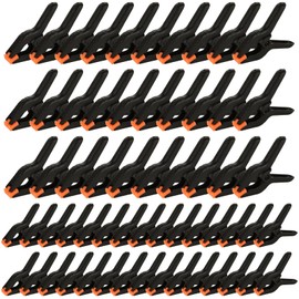 CYEER 60 Pcs Nylon Spring Clamps, 2 Size Heavy Duty Plastic Spring Clamps, Small Clamps Backdrop Clips Set-30pcs 2 inch Clamps, 30pcs 3 inch Clamps