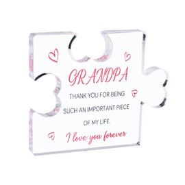 for Grandpa Engraved Acrylic Block Puzzle Piece Fathers Day Birthday Grandpa Papa Gifts from Grandkids Grandfather Gifts from Granddaughter Grandson