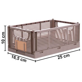 Brandsseller Foldable Folding Box, M, Sturdy Shopping Basket, Stackable Transport Basket, Storage Box, Brown