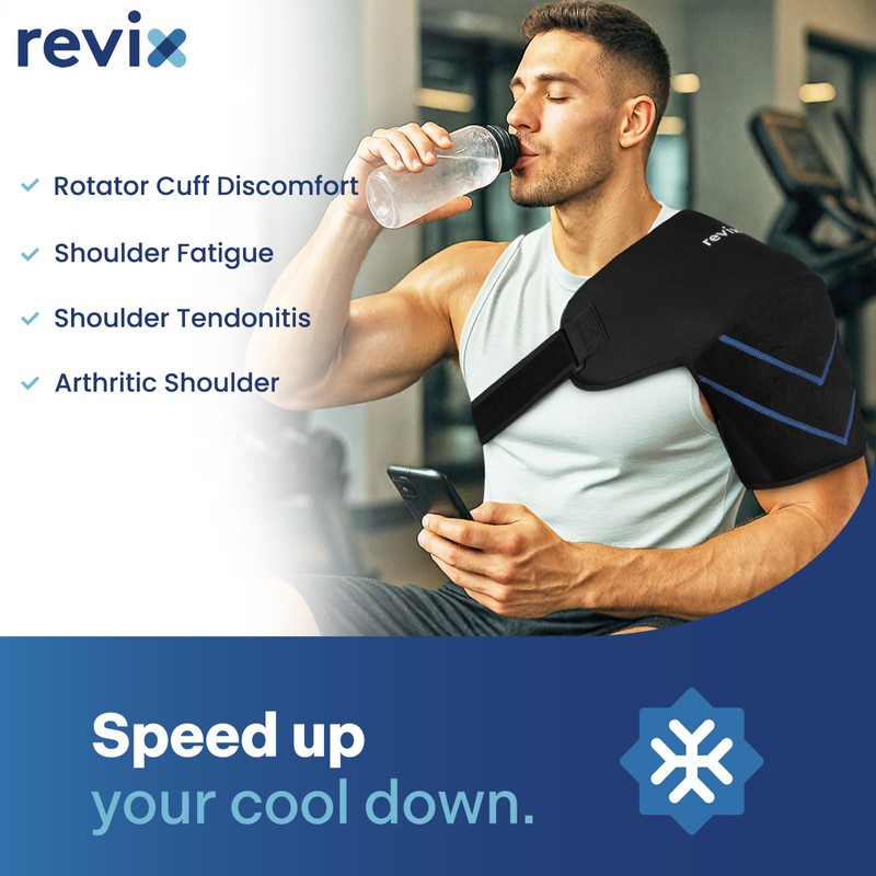 REVIX Large Shoulder Ice Pack Wrap, Ice Shoulder Brace for