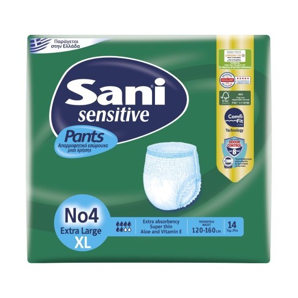 Sani Sensitive Pants No4 Extra Large Pants, 14pcs