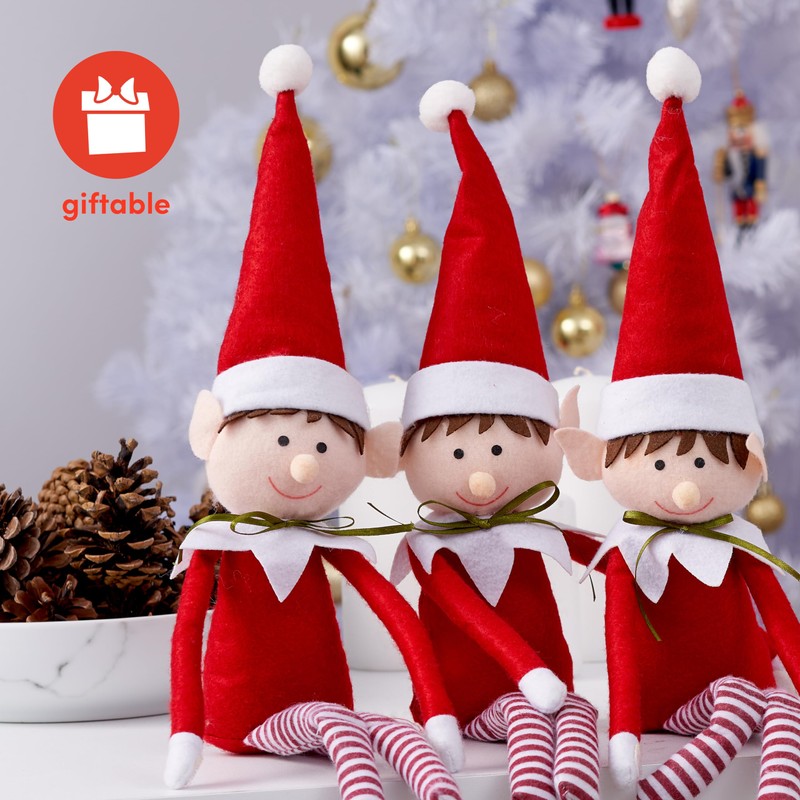 The TWIDDLERS 3 Sitting Gnome Figures for Christmas Made of