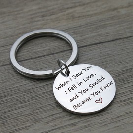 When I saw you I fell in love Stainless Steel Romantic Gift Pendant Keychain