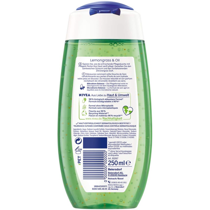 NIVEA Lemongrass & Oil Shower Gel (250 ml)