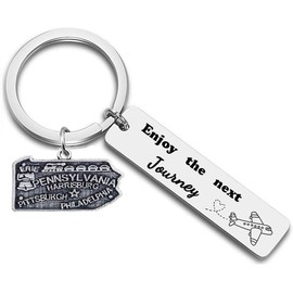 JJTZX Enjoy the Next Journey US State Map Keychain Lovely Retirement Gifts and Graduation Gifts
