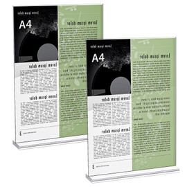 Pack of 2 A4 Table Stands, Price Tags, Table Stand, Acrylic T-Stand for Brochures, Menu Card, Advertising, Photo Frame (21 x 29.7 cm)