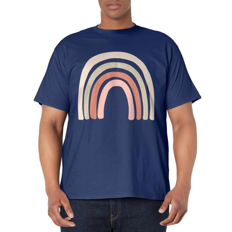 Boho Rainbow Scandinavian Minimalist Modern Simple Nature T-Shirt