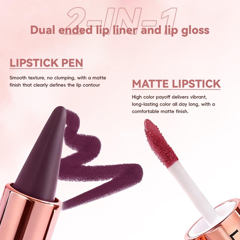 2 in 1 Gradient Lip Liner and Matte Lip Gloss