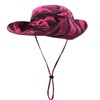 Unisex Outdoor Sun Protection Bucket Hat Fisherman's Hat Cotton Two Way to Wear for Head Circumference 55-62 cm Rose Camouflage