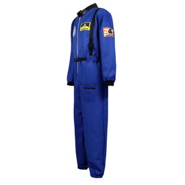 Kranchungel Mens Astronaut Costume Adult: Men Space Suit Spaceman Explorer Flight Suit for Themed Parties Halloween Costumes Blue Small