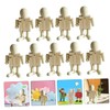 FUNOMOCYA Wooden Robot Figurines 12Pcs DIY Unfinished Robot Models Paintable
