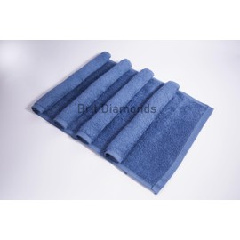 Brit Diamonds Face Towel Set Pack of 4 (30x30 cm) Super Soft 700 GSM Highly Absorbent Towels 100% Cotton Ring Spun Fingertip Towels Washcloths Drying Cloth (Blue)