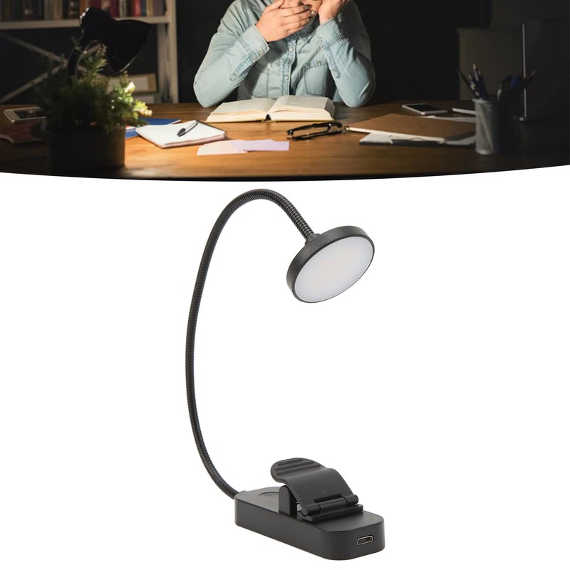 LED Book Light 3 Color Temperature Stepless Dimming USB Rechargeable