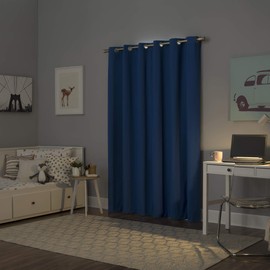 Sun Zero Halton Bright Vibes Total Blackout Grommet Curtain Panel, 40" x 63", Classic Blue