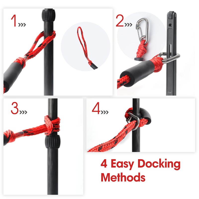 4 Feet Bungee Dock Line with Stainless Steel Clip &