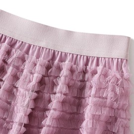 Dirholl Women's A-Line Fairy Elastic Waist Polyester Spandex Midi Skirt Tutu B Purple Pink