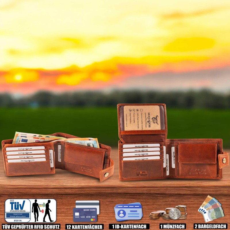 Pranke 5023 Wallet, brown, Vintage