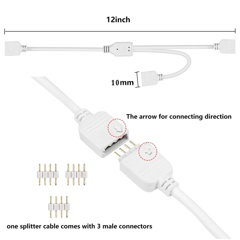 SUPERNIGHT LED Strip Splitter Connector 4 Pins 1 to 2