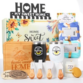 RimCereal Housewarming Gift for New Home 19pcs House Warming Gift Set for Couple Friend Women Men Housewarming Basket for New House Apartment Kitchen Dinner Set(Colorful,Sunflower)