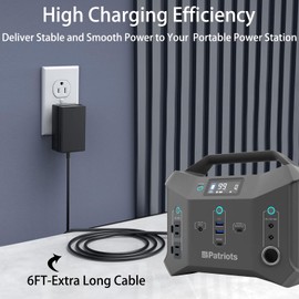 UL Listed 15V 45W AC/DC Adapter Compatible with 4Patriots Patriot Power Sidekick D320 810026143830 299Wh Portable Station 300W Mini Solar Generator LifePO4 Battery FY0631503200 Power Supply Charger