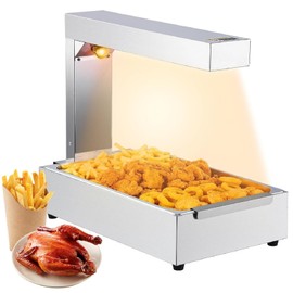 Commercial 620W Stainless Steel French Fry Warmer - Adjustable Heat Lamp & Dump Station for Food Trucks, Buffet Counters, Catering Services