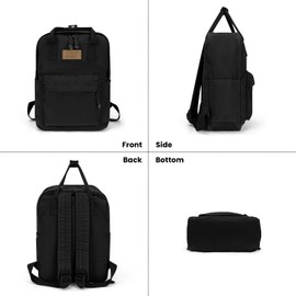 TIAASTAP Canvas Backpack for Men Women Vintage Backpack Casual Laptop Rucksack Lightweight Travel Daypack for School Work Outdoor Daily Use (Black)
