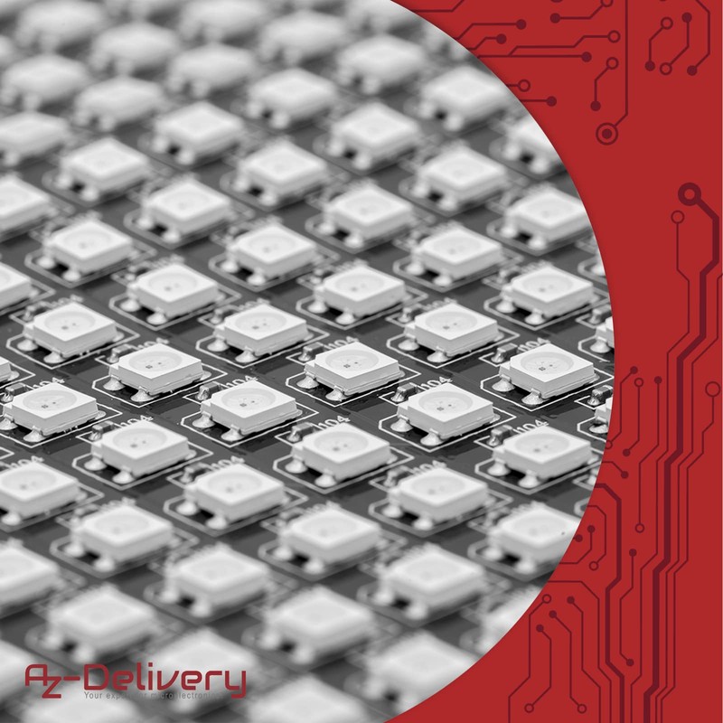 AZDelivery 5 x RGB LED Panel WS2812B 16 x 16