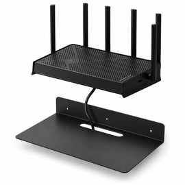 Metal Floating Wall Shelf for TP-Link BE6500 WiFi 7 Router, Heavy Duty Steel Wall Mounted Shelf with Cable Management