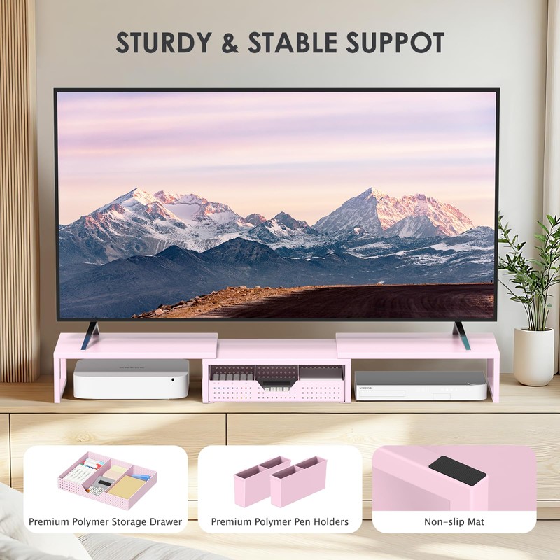 OPNICE Desk Organizers and Accessories, Dual Monitor Stand Riser with