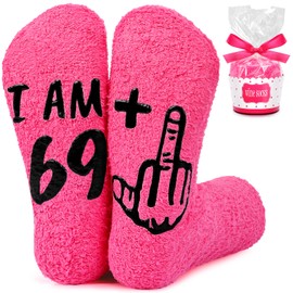 Teniinet Funny 70th Birthday Gift Ideas for Women - Unique & Thoughtful Presents for Senior Women, Special Socks to Celebrate Turning 70 (Pink)
