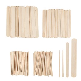 300 Pieces Wooden Spatulas for Hair Removal, Multifunctional Waxing Sticks Made of High-Quality Birch Wood for Face, Body, Eyebrows and Lips, Wooden Spatula Waxing (4 Different Styles)