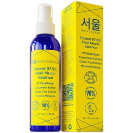 SeoulCeuticals SeoulCeuticals Korean Face Mist 97.5% Snail Mucin Essence - K Beauty Skincare Facial Spray - Cucumber Extract + Marine Minerals + Green Tea + Aloe 4oz