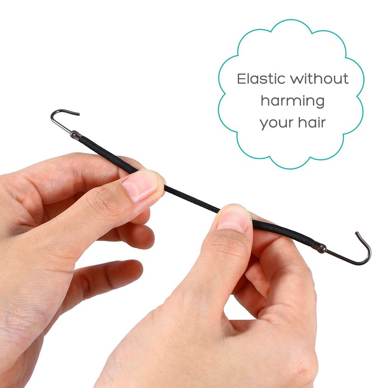 Frcolor Black Hair Hook Ponytail Holder with Hooks Hook Hair