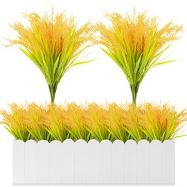 RAINFLOW Wheat Stalks - 7 Pcs Artificial Wheat Ears Simulated Wheats Straw Rice Ears Artificial Plant Barley Fake Plants for Vase Home Office Yard Patio Farmhouse Centerpiece Table Decor