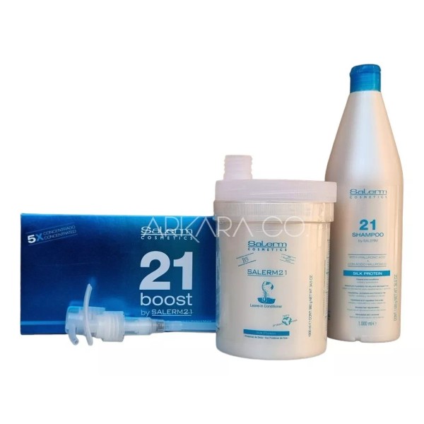 Salerm Kit Salerm 21 Ampolletas + Shampoo 1lt + Acondicionador 1lt