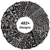 482pcs Temporary Tattoo Stencils, 20 Sheets Tattoo Stencil Kit for