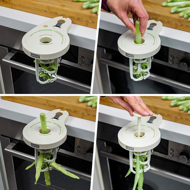 Spargelschäler mit 6 Präzisionsklingen,Spargelschäler Hobel,Gemüse Asparagus Peeler Spargelschälmaschine,Schraubzwinge & Stößel,