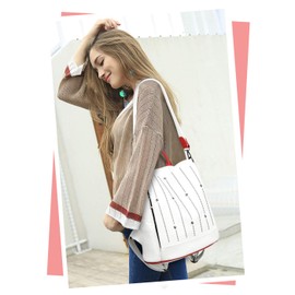 BUKESIYI CCDE78158 Women's Bag Backpack Handbag Women Backpack Small Anti-Theft School Backpack Laptop Weekender PU Leather, Non-straight white V1, BUKESIYI Bag