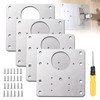 4pcs Cabinet Hinge Repair Plate Brushed Stainless Steel Fixing Bracket