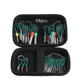 Naisfei 59 Pcs Terminal Removal Tool Kit for Car, Cable Plug Removal Tool, Pin Tool Terminal Removal Tool Kit, Plug Connection Removal Tool for Flat Round Plug Contacts