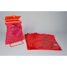 SP Bel-Art Poxygrid Bench-Top Biohazard Bag Holder Kit; Includes 100 Polyethylene 8¹/₂ x 11 in. Bags (F13193-0500)