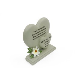 Mum & Dad Sentiment Heart Graveside Remembrance Plaque Ornament