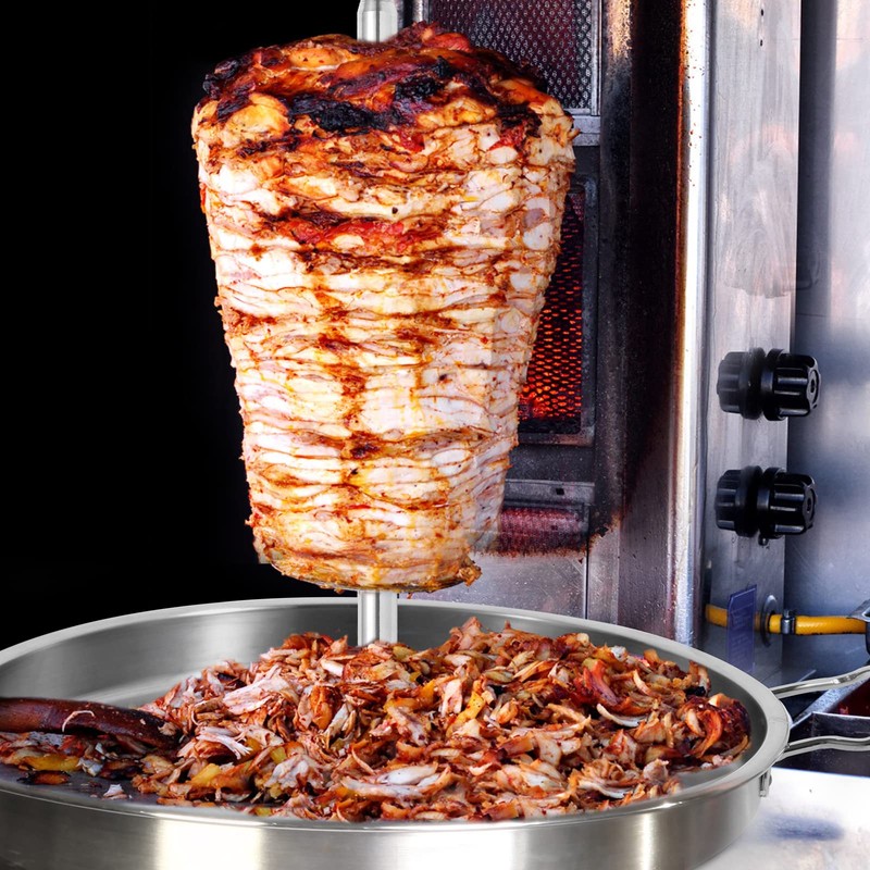 Food-grade 304 Stainless Steel Vertical Skewer Stand with Drip Pan,