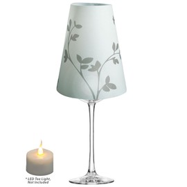 Royal Designs Vellum Tea Light Paper Wine Glass Lampshade, Flower Sprout Silhouette, Set of 20, Gray Sprout (TLS-1015-20)