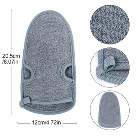 Pack of 2 Rough Exfoliating Gloves for Body Shower Sponge Body Face Exfoliating for Hamamam, Sauna, Shower, Body Scrub & Massage Gloves (Grey)