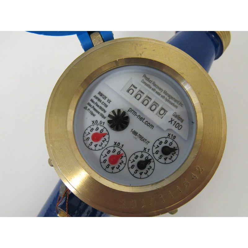 PRM 1/2" NPT Multi-Jet Water Meter, Brass Body - NOT