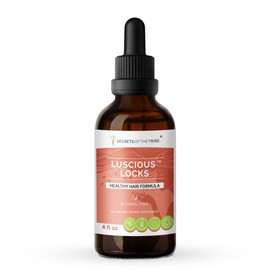 Secrets of the Tribe Luscious Locks Alcohol-Free Extract, Glycerite Amla,Hibiscus, Stinging Nettle, Horsetail, Reishi Mushroom, Oatstraw. Tincture, Herbal Extract Healthy Hair Formula 4 OZ