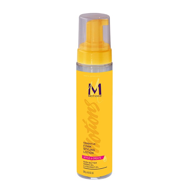 Motions Style and Create Versatile Foam Styling Lotion - For Use on All Hair Types, Lightweight Formula, Contains Shea Butter, Argan Oil, and Coconut Oil, 8.5 oz
