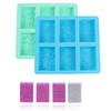 Rectangle Silicone Soap Molds - 2pc Set New 6 Cavity